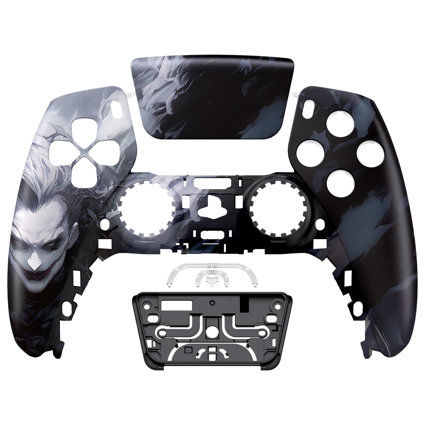 eXtremeRate Replacemen Front Housing Shell with Touchpad Compatible with PS5 Controller BDM-010/020/030/040 - The Dark Clown eXtremeRate