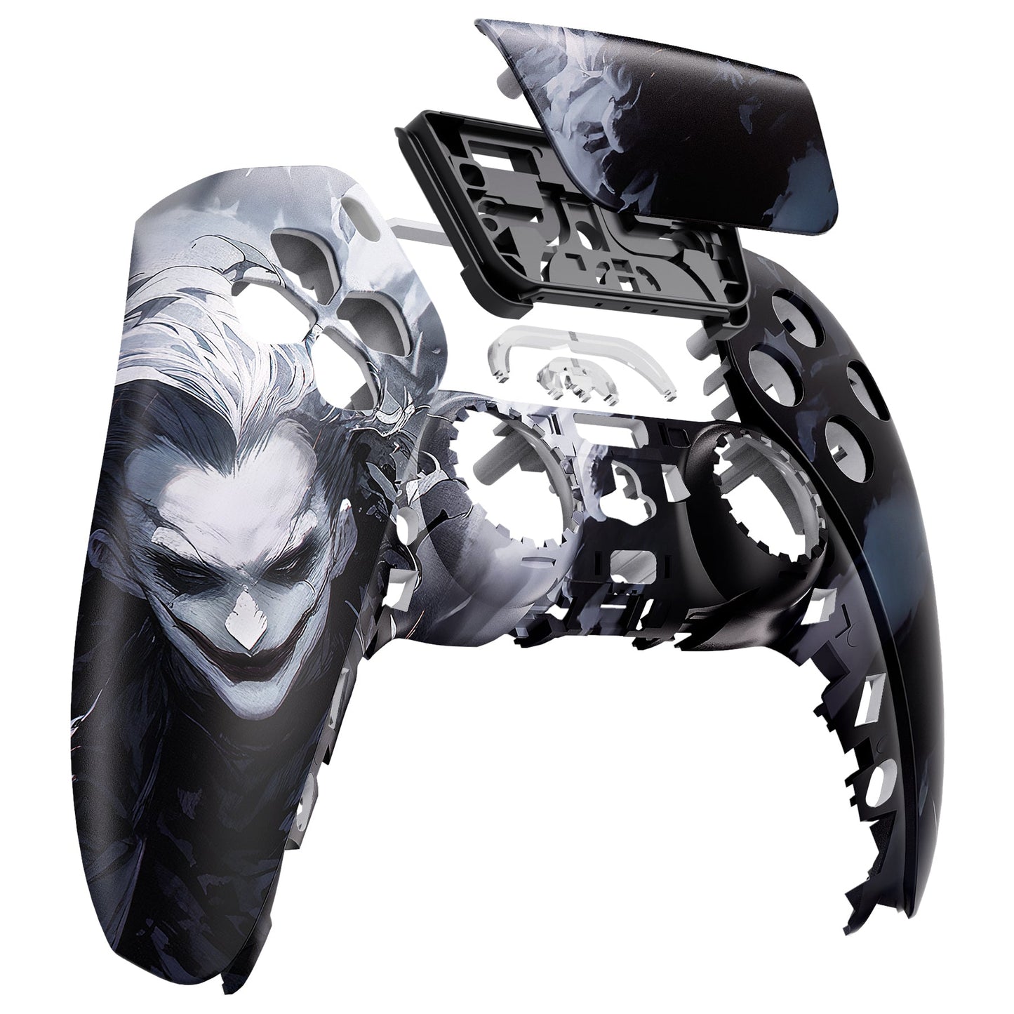 eXtremeRate Replacemen Front Housing Shell with Touchpad Compatible with PS5 Controller BDM-010/020/030/040 - The Dark Clown eXtremeRate