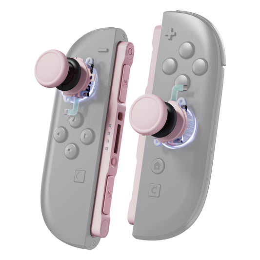 eXtremeRate Nintendo Switch 2 Joy-Conに対応交換用3Dジョイスティック＆サムグリップ＆サイドレールシェルボタンセット【チェリーブロッサムピンク】