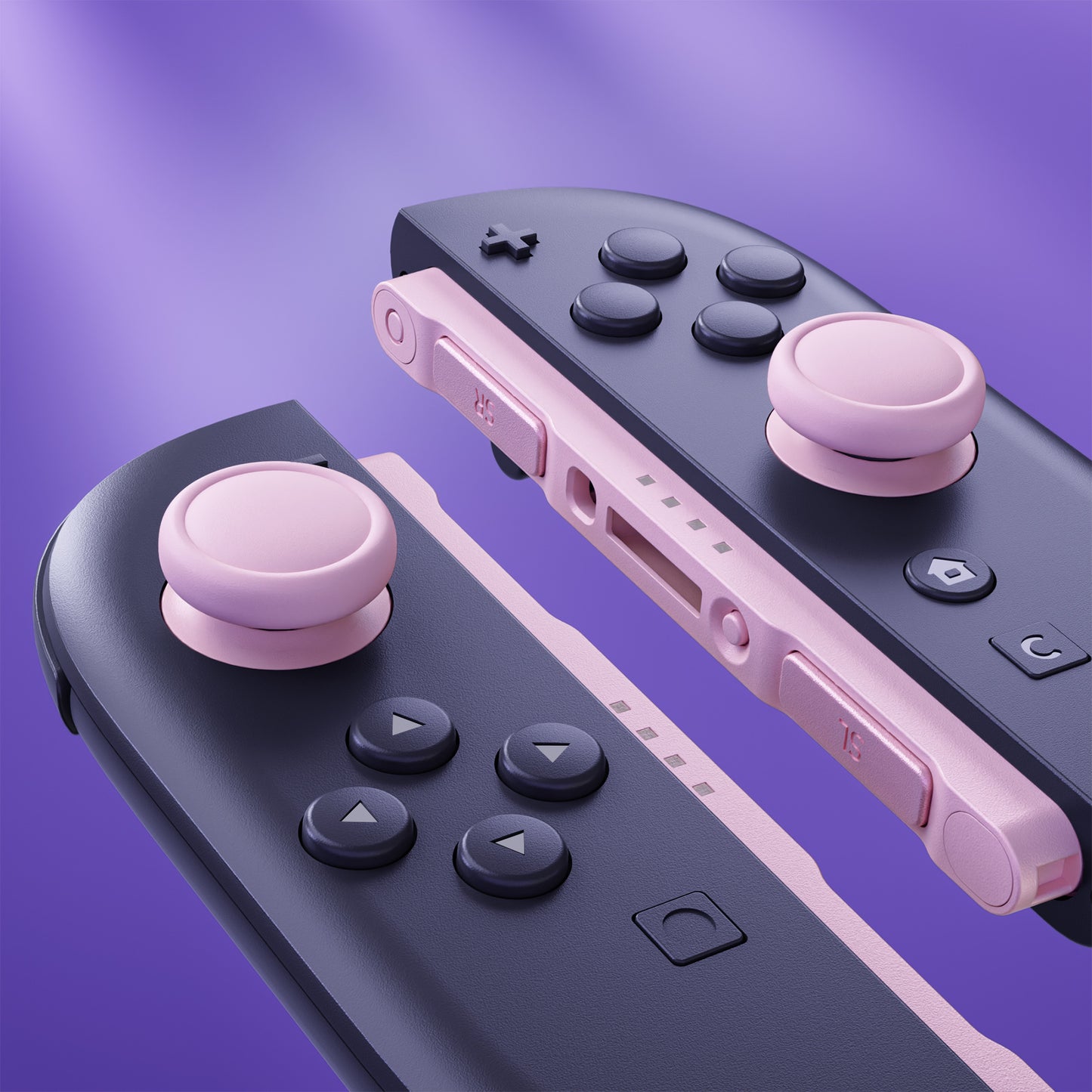 eXtremeRate Nintendo Switch 2 Joy-Conに対応交換用3Dジョイスティック＆サムグリップ＆サイドレールシェルボタンセット【チェリーブロッサムピンク】