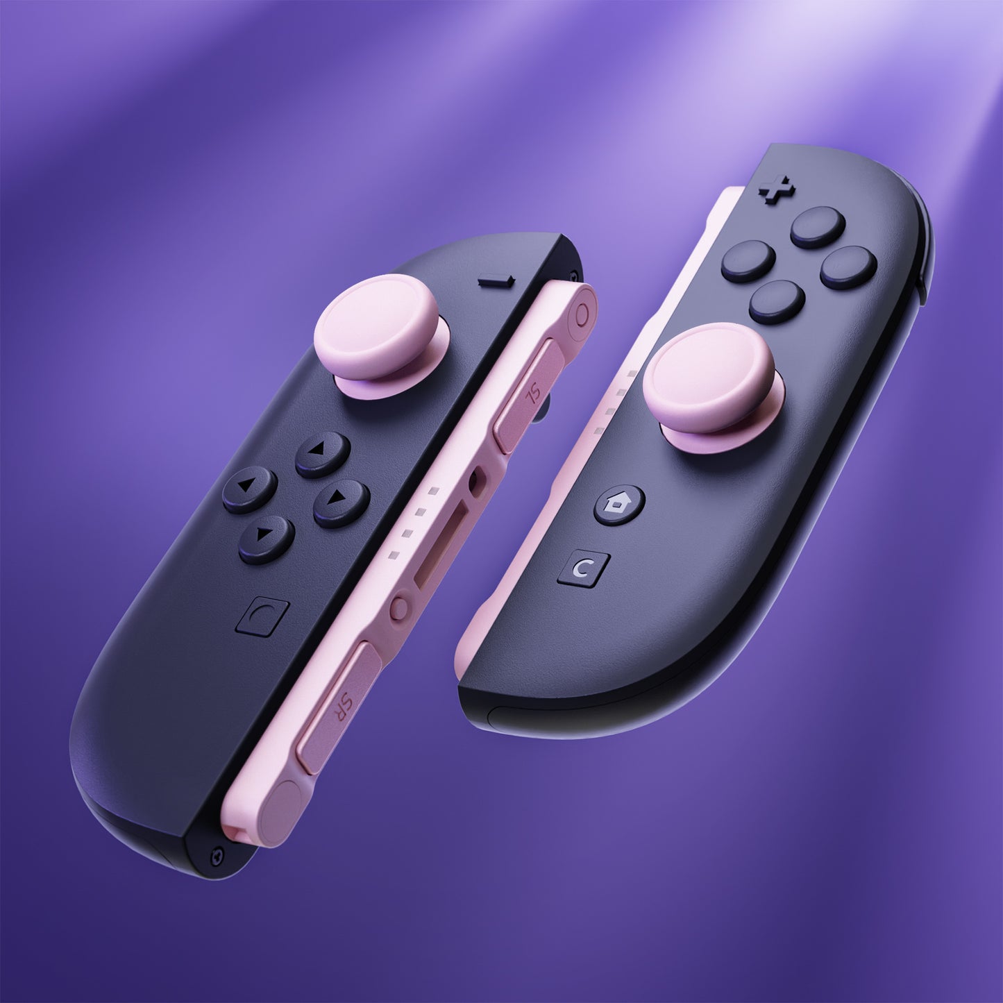 eXtremeRate Nintendo Switch 2 Joy-Conに対応交換用3Dジョイスティック＆サムグリップ＆サイドレールシェルボタンセット【チェリーブロッサムピンク】