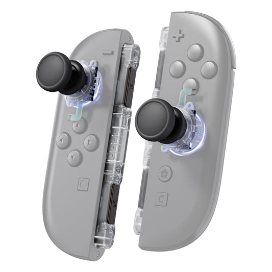 eXtremeRate Nintendo Switch 2 Joy-Conに対応交換用3Dジョイスティック＆サムグリップ＆サイドレールシェルボタンセット【クリア】