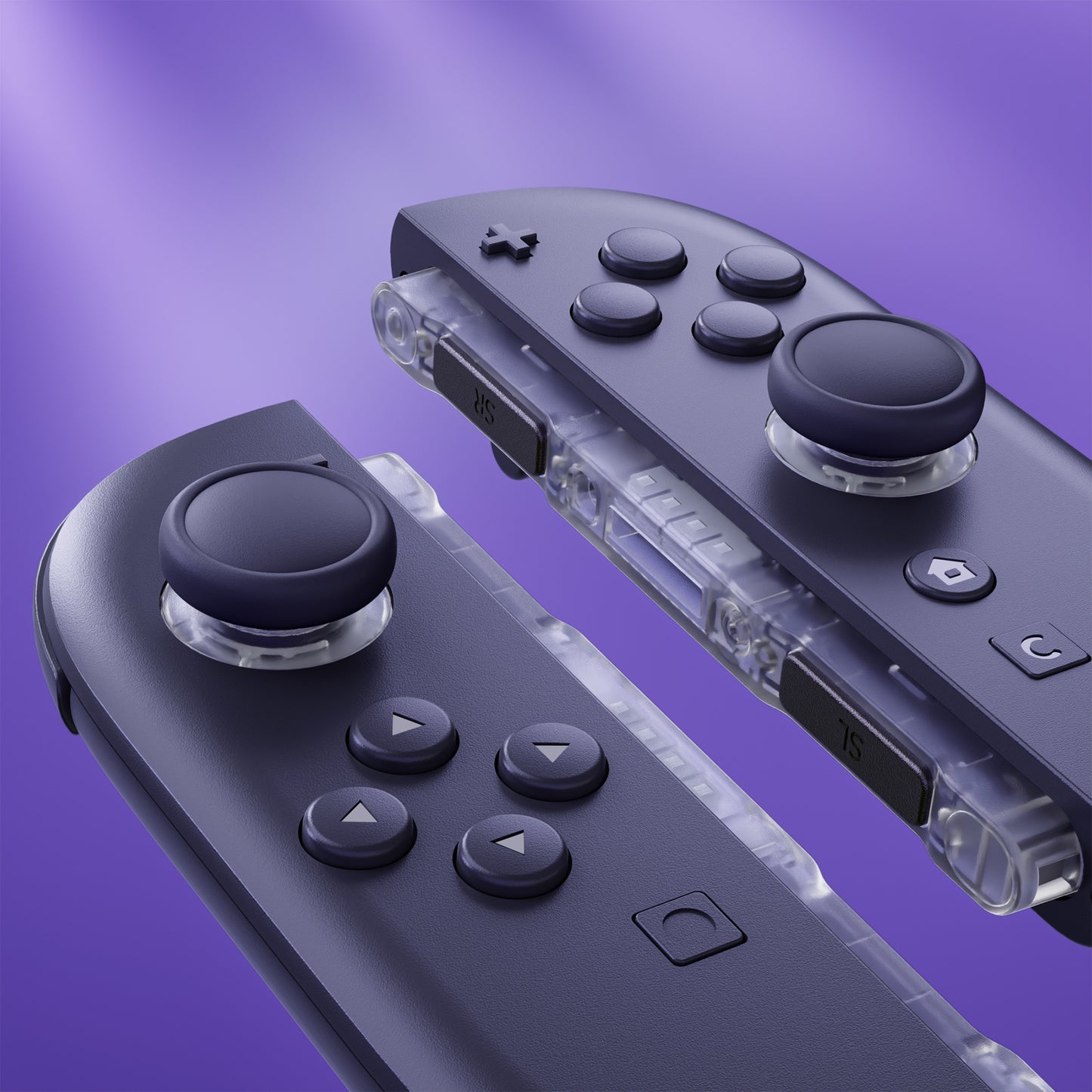 eXtremeRate Nintendo Switch 2 Joy-Conに対応交換用3Dジョイスティック＆サムグリップ＆サイドレールシェルボタンセット【クリア】