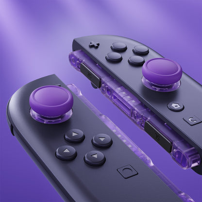 eXtremeRate Nintendo Switch 2 Joy-Conに対応交換用3Dジョイスティック＆サムグリップ＆サイドレールシェルボタンセット【クリアパープル】