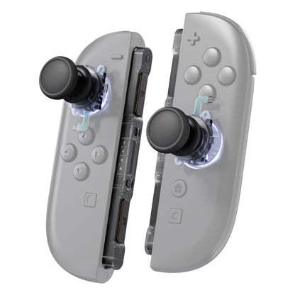 eXtremeRate Nintendo Switch 2 Joy-Conに対応交換用3Dジョイスティック＆サムグリップ＆サイドレールシェルボタンセット【クリアブラック】