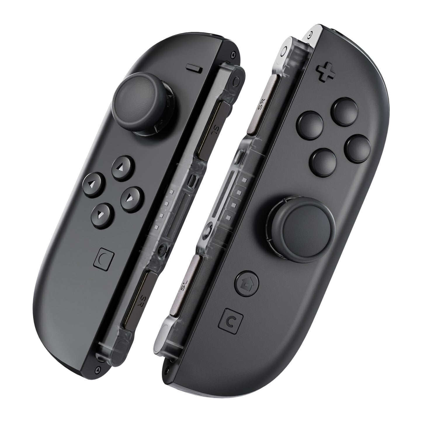 eXtremeRate Nintendo Switch 2 Joy-Conに対応交換用3Dジョイスティック＆サムグリップ＆サイドレールシェルボタンセット【クリアブラック】