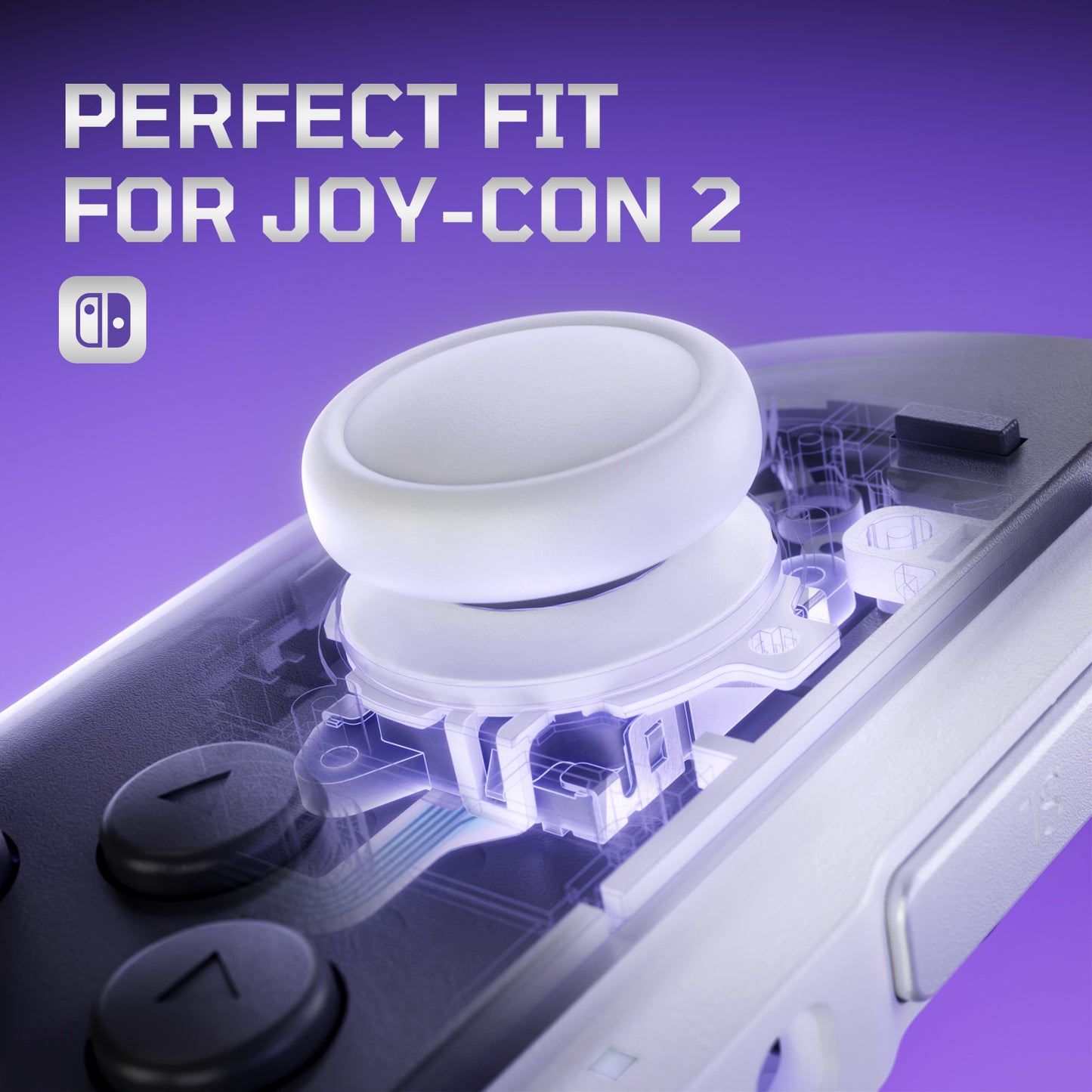 eXtremeRate Nintendo Switch 2 Joy-Conに対応交換用3Dジョイスティック＆サムグリップ＆サイドレールシェルボタンセット【ホワイト】