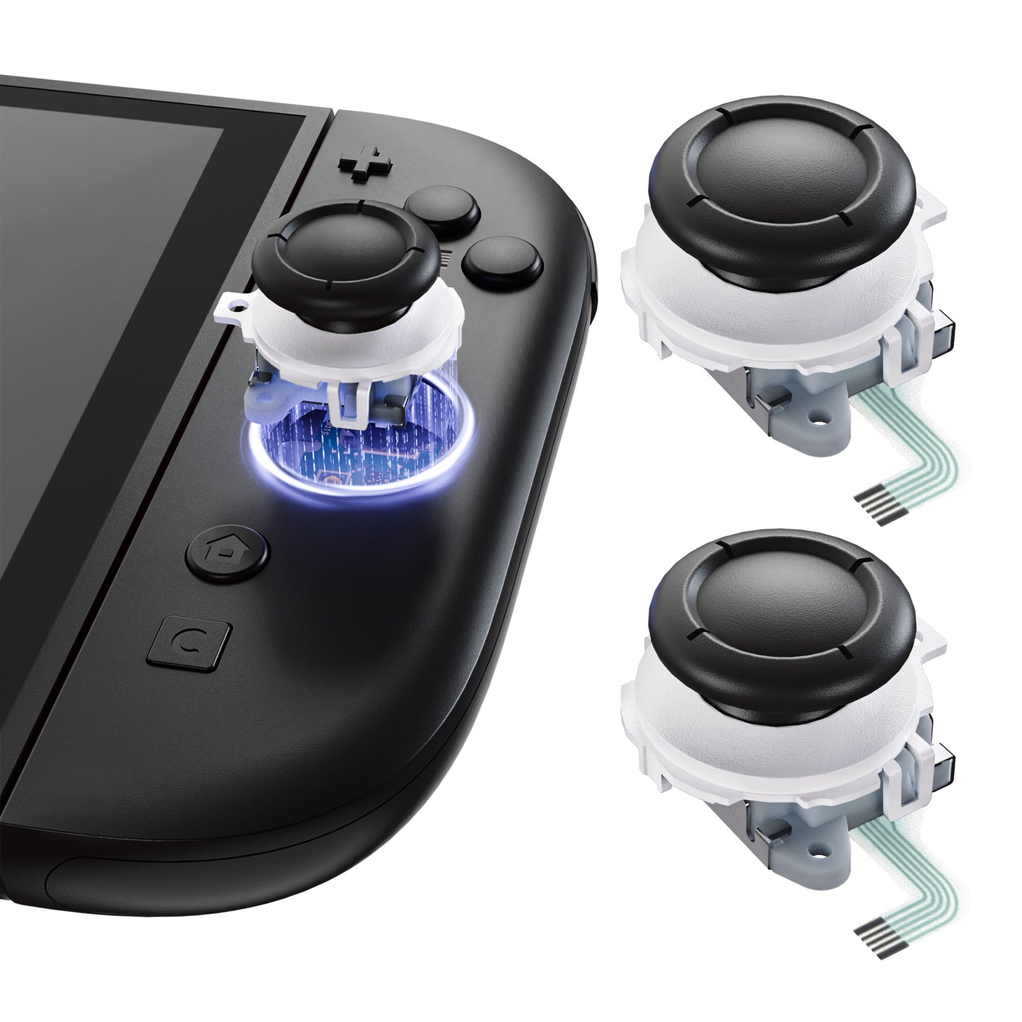 eXtremeRate Nintendo Switch 2 Joy-Conに対応用交換3Dジョイスティック【ホワイト】
