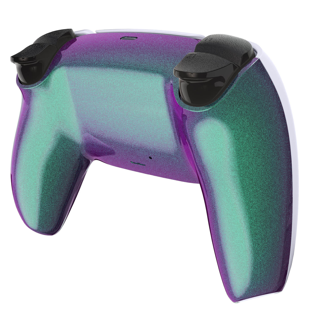 eXtremeRate PS5コントローラーBDM-010/020/030/040/050/060対応交換対応用バックハウジングボトムシェル【カメレオングリーンパープル】