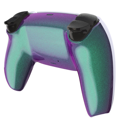eXtremeRate PS5コントローラーBDM-010/020/030/040/050/060対応交換対応用バックハウジングボトムシェル【カメレオングリーンパープル】