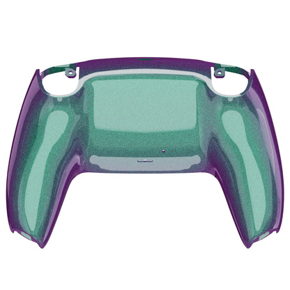 eXtremeRate PS5コントローラーBDM-010/020/030/040/050/060対応交換対応用バックハウジングボトムシェル【カメレオングリーンパープル】