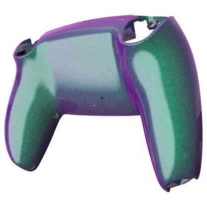 eXtremeRate PS5コントローラーBDM-010/020/030/040/050/060対応交換対応用バックハウジングボトムシェル【カメレオングリーンパープル】