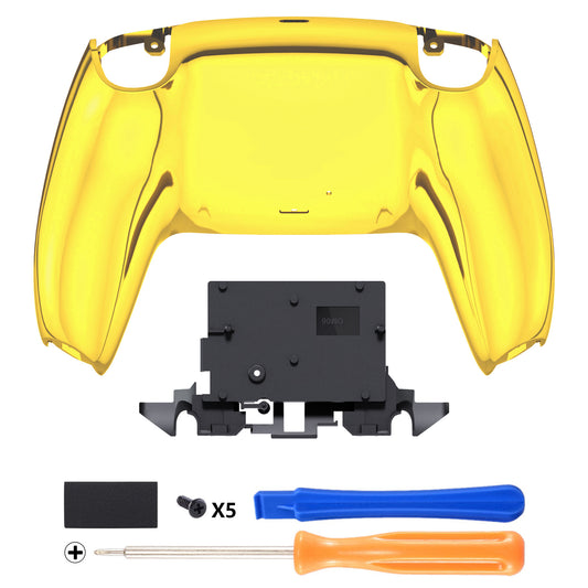 eXtremeRate Replacement Back Housing Bottom Shell for PS5 Controller BDM-010/020/030/040/050 (Chrome Gold)