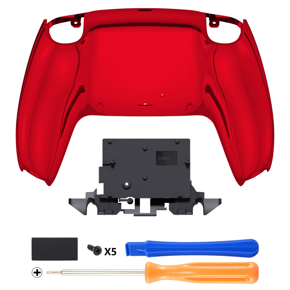 eXtremeRate Replacement Back Housing Bottom Shell for PS5 Controller BDM-010/020/030/040/050 (Chrome Gold)