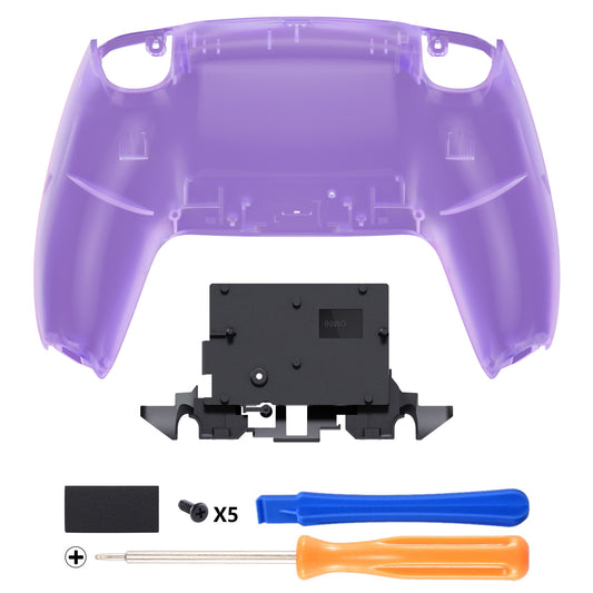 eXtremeRate PS5コントローラーBDM-010/020/030/040/050/060対応交換対応用バックハウジングボトムシェル【クリアパープル】