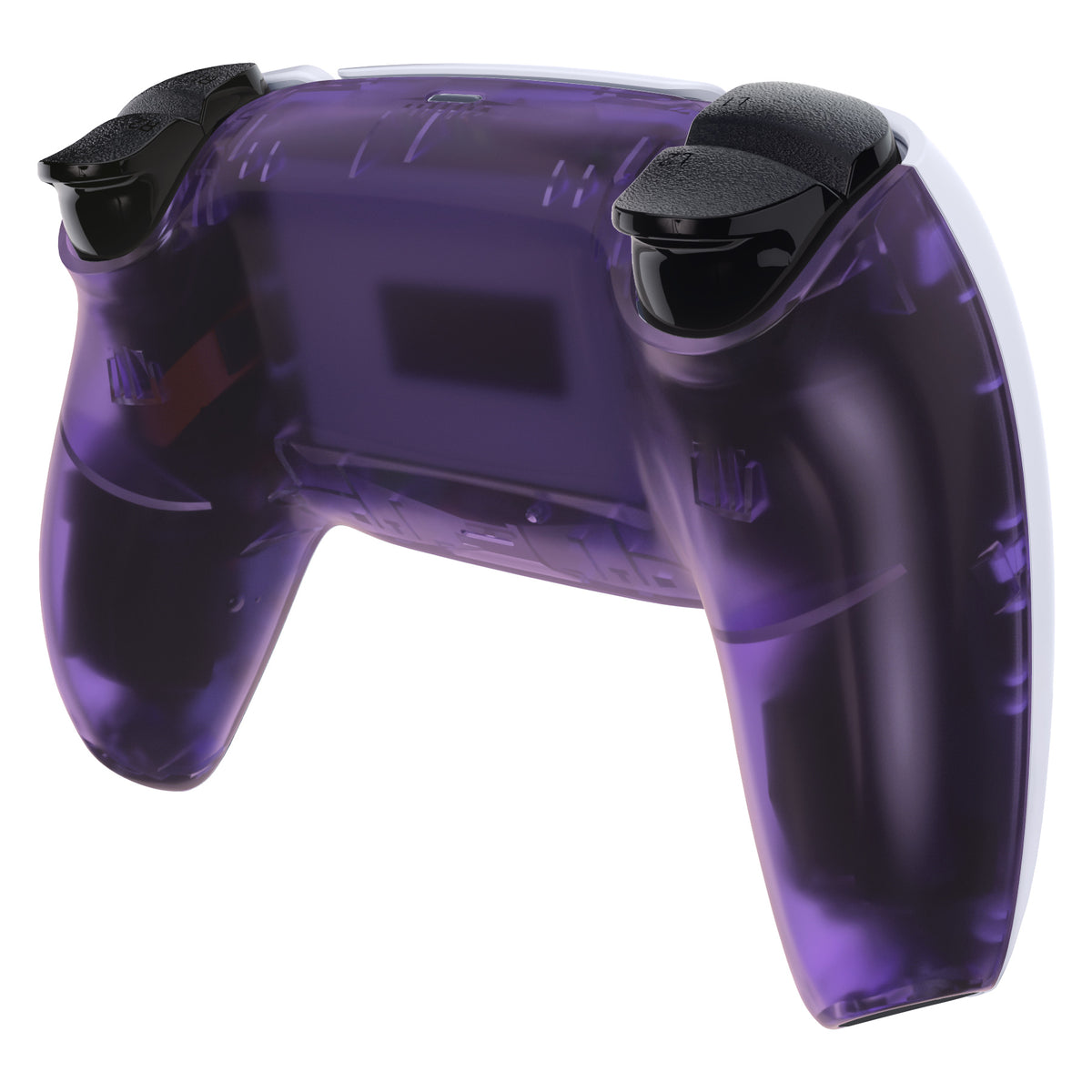 eXtremeRate PS5コントローラーBDM-010/020/030/040/050/060対応交換対応用バックハウジングボトムシェル【クリアパープル】