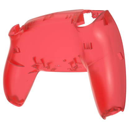 eXtremeRate PS5コントローラーBDM-010/020/030/040/050/060対応交換対応用バックハウジングボトムシェル【クリアレッド】