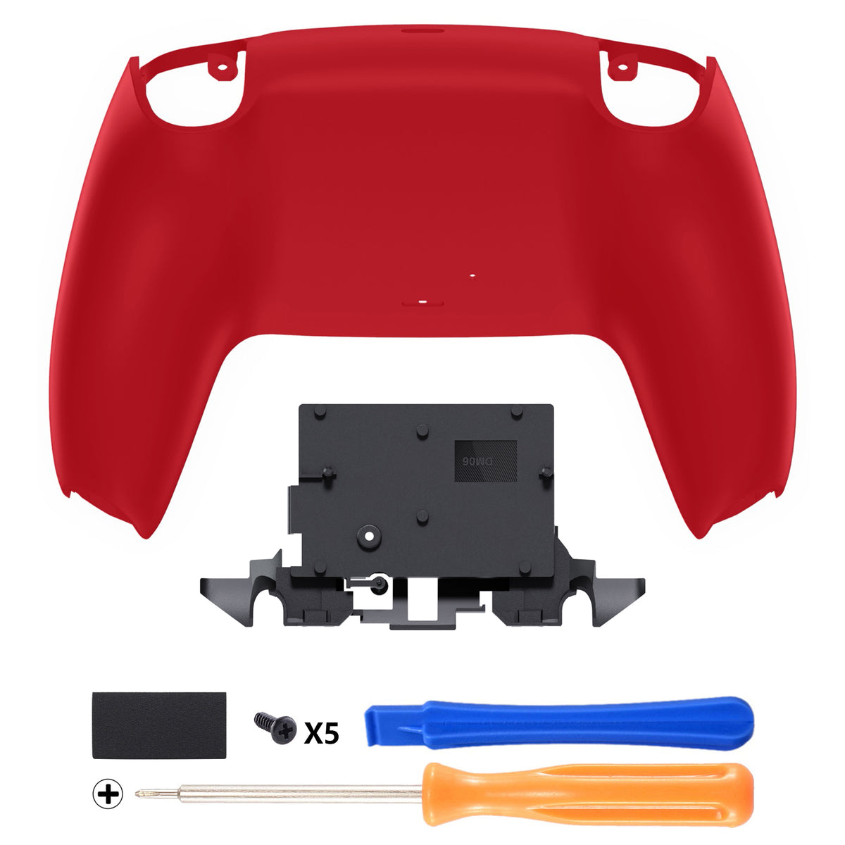 eXtremeRate PS5コントローラーBDM-010/020/030/040/050/060対応交換対応用バックハウジングボトムシェル【パッションレッド】