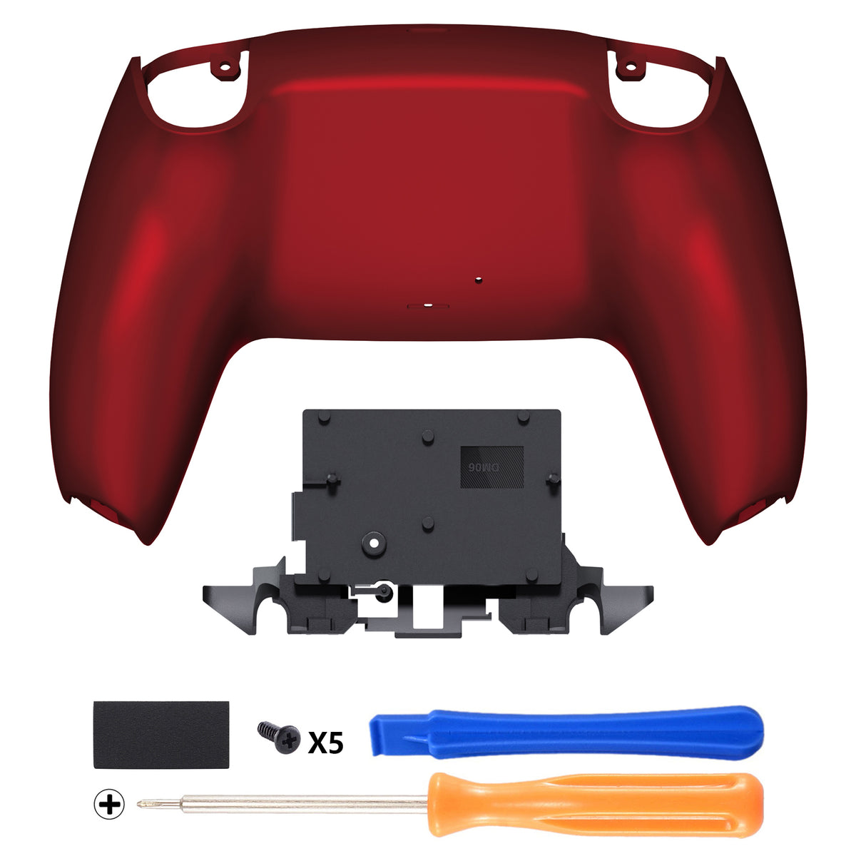 eXtremeRate PS5コントローラーBDM-010/020/030/040/050/060対応交換対応用バックハウジングボトムシェル【スカーレットレッド】