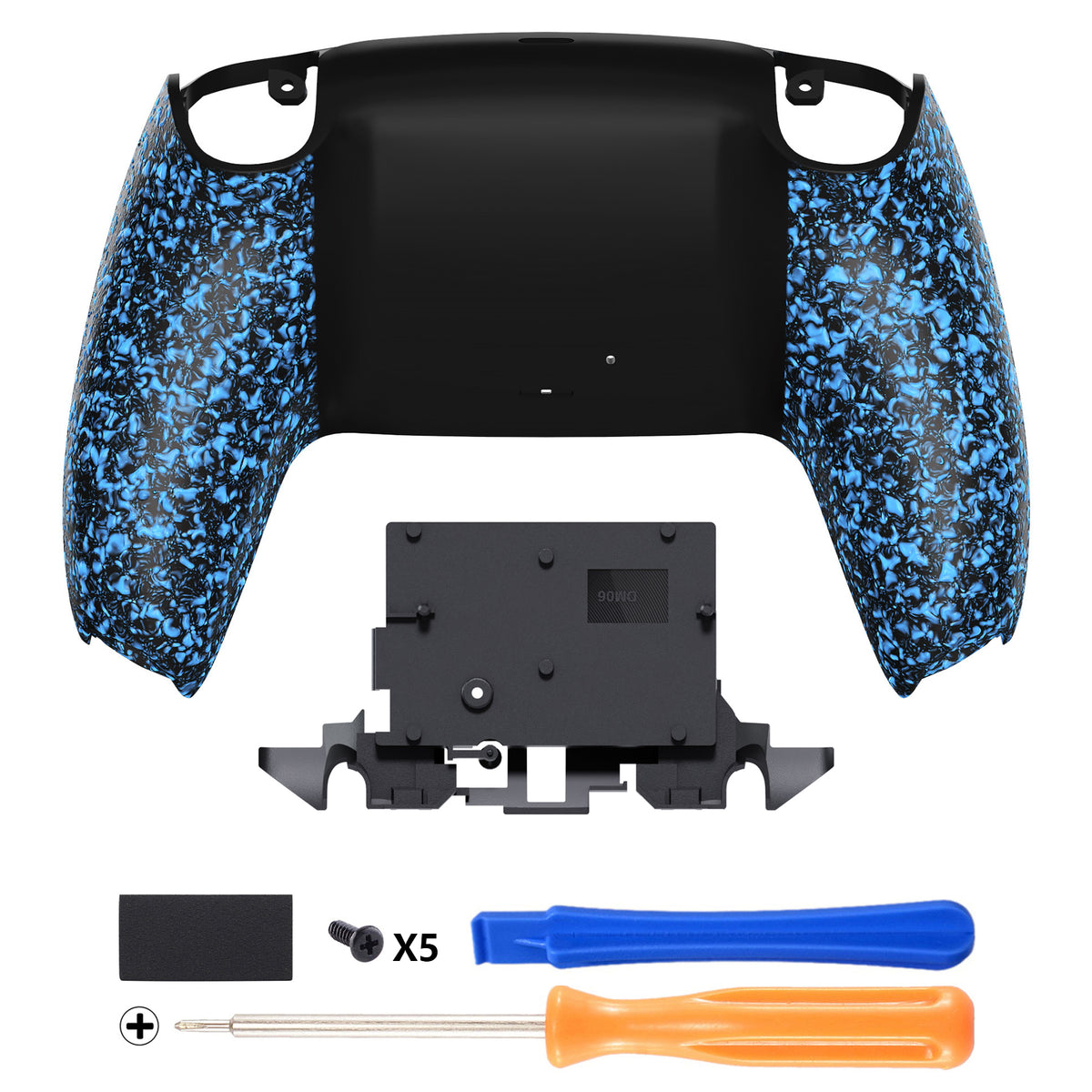 eXtremeRate PS5コントローラーBDM-010/020/030/040/050/060対応交換対応用バックハウジングボトムシェル【テクスチャードブルー】