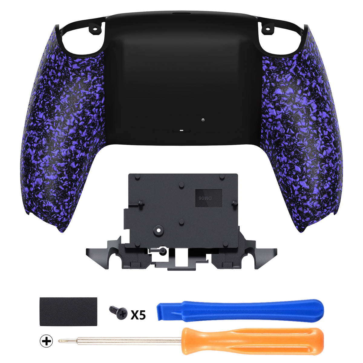 eXtremeRate PS5コントローラーBDM-010/020/030/040/050/060対応交換対応用バックハウジングボトムシェル【パープル】