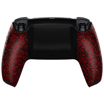 eXtremeRate PS5コントローラーBDM-010/020/030/040/050/060対応交換対応用バックハウジングボトムシェル【テクスチャー・赤色】