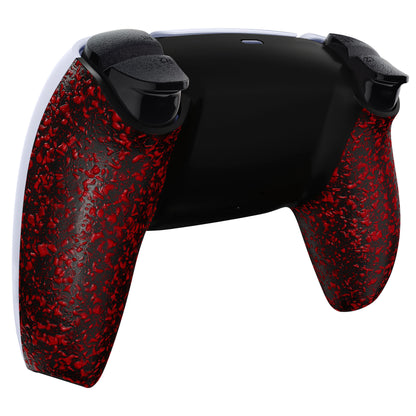 eXtremeRate PS5コントローラーBDM-010/020/030/040/050/060対応交換対応用バックハウジングボトムシェル【テクスチャー・赤色】