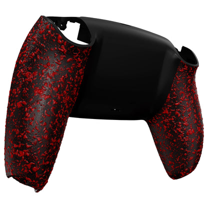 eXtremeRate PS5コントローラーBDM-010/020/030/040/050/060対応交換対応用バックハウジングボトムシェル【テクスチャー・赤色】