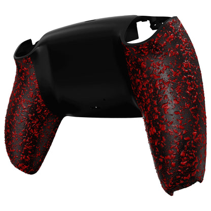 eXtremeRate PS5コントローラーBDM-010/020/030/040/050/060対応交換対応用バックハウジングボトムシェル【テクスチャー・赤色】
