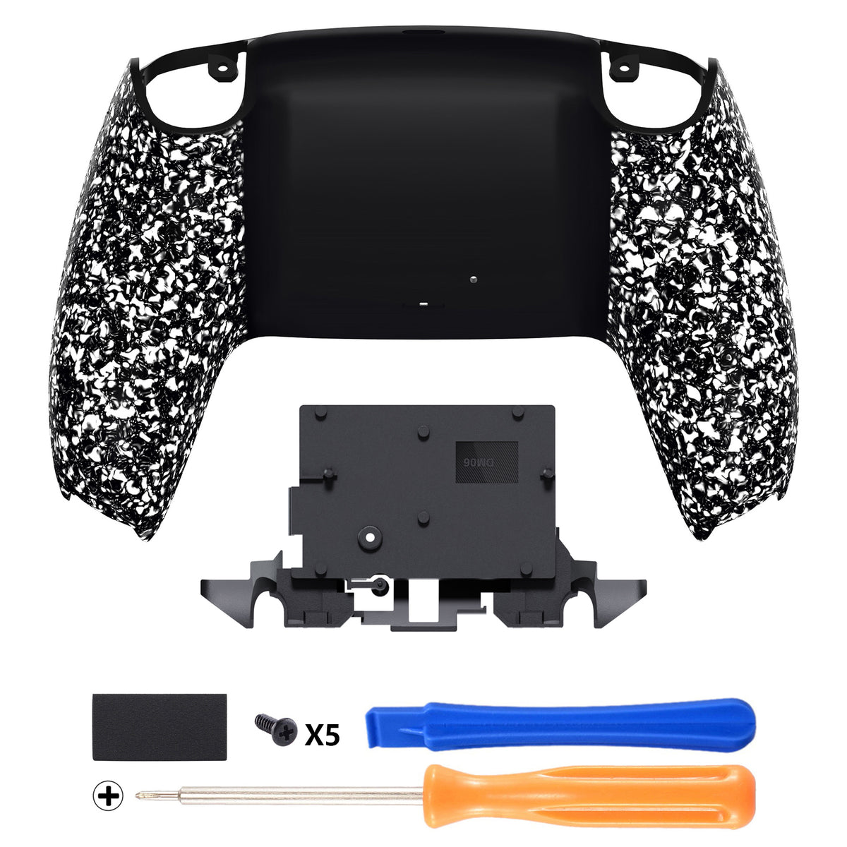 eXtremeRate PS5コントローラーBDM-010/020/030/040/050/060対応交換対応用バックハウジングボトムシェル【テクスチャードホワイト】