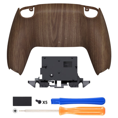 eXtremeRate PS5コントローラーBDM-010/020/030/040/050/060対応交換対応用バックハウジングボトムシェル【木目調デザイン】