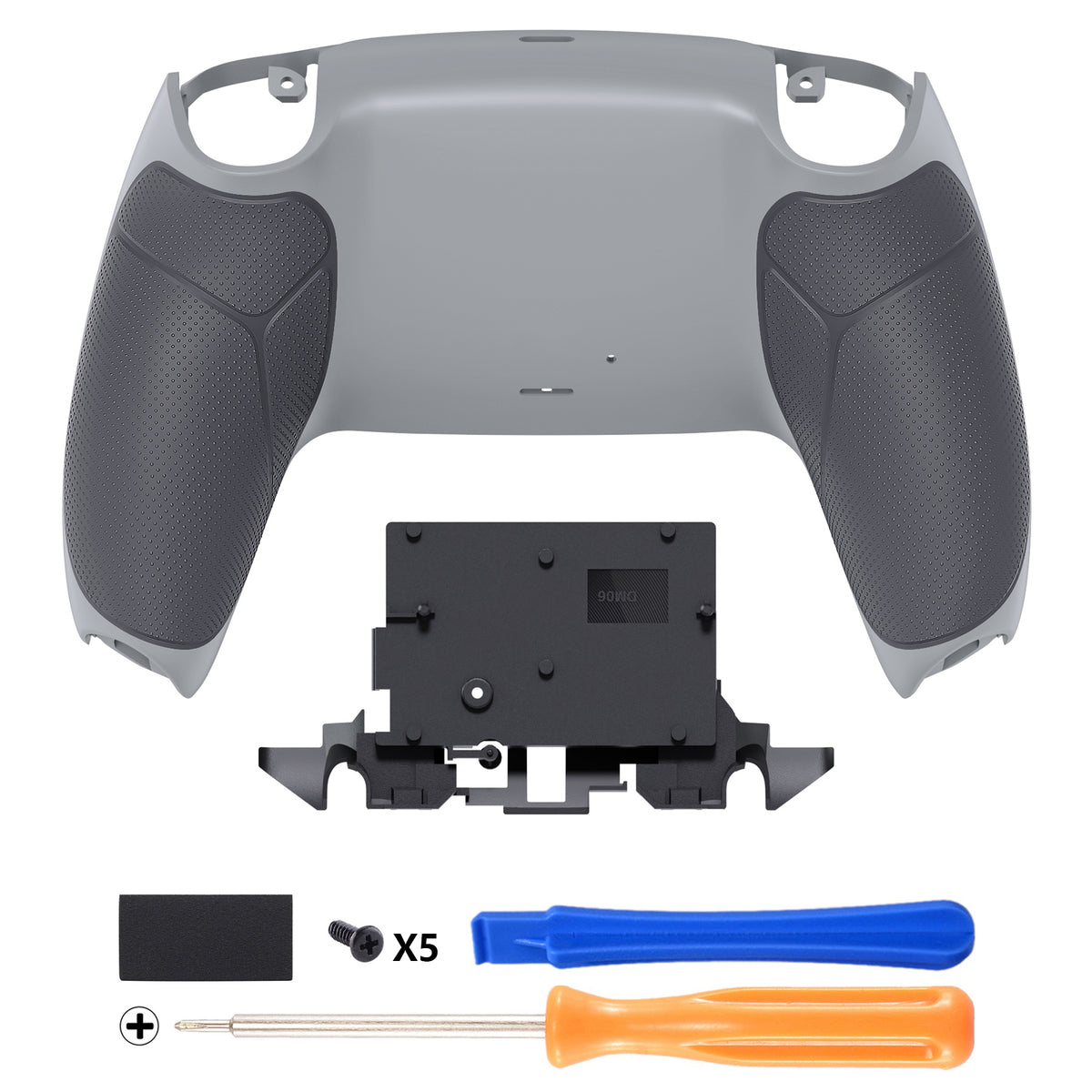 eXtremeRate PS5コントローラーBDM-010/020/030/040/050/060対応交換対応用バックハウジングボトムシェル【ニューホープグレー＆クラシックグレー】