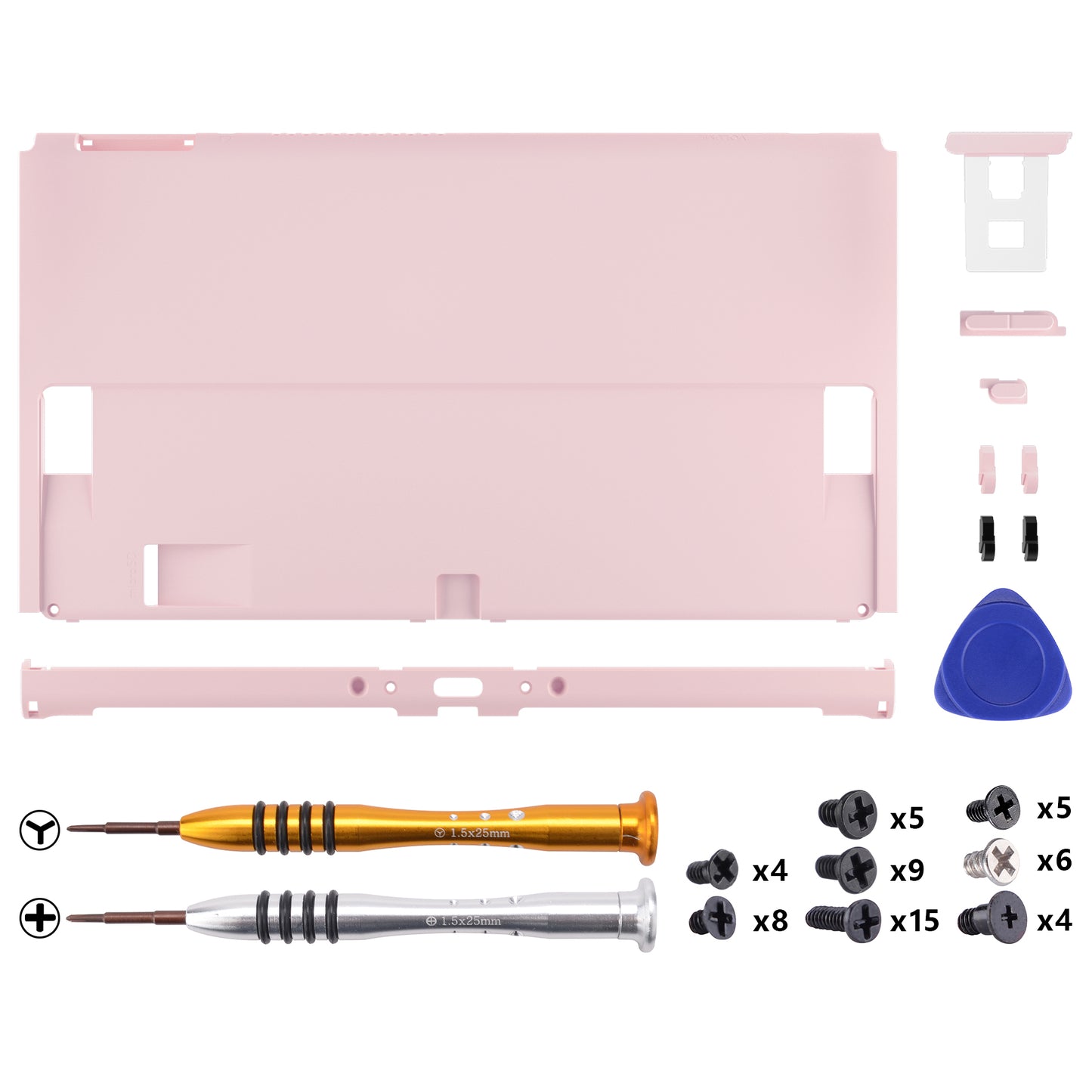 eXtremeRate 任天堂スイッチ有機EL用交換バックプレート＆キックスタン【サクラピンク】