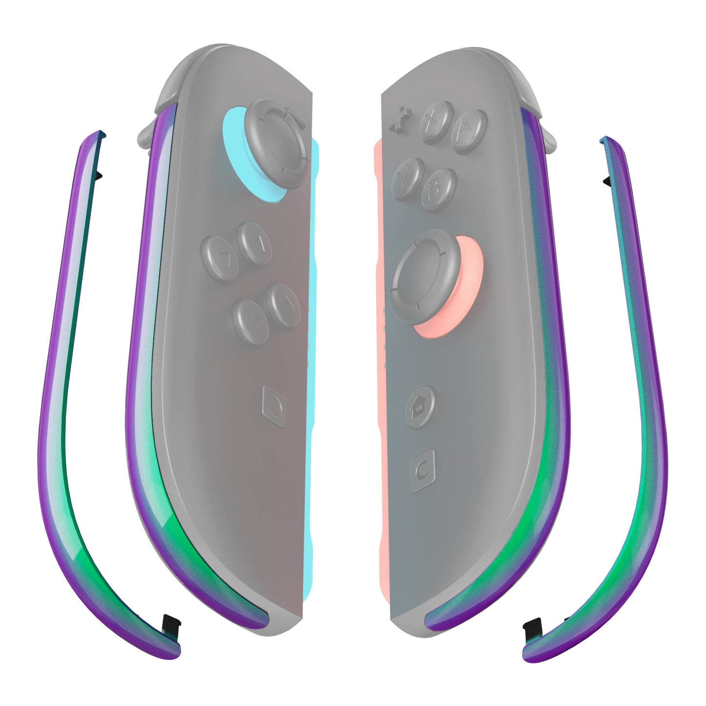 eXtremeRate Nintendo Switch 2ジョイコン対応交換デコレーションストリップ【カメレオングリーンパープル】