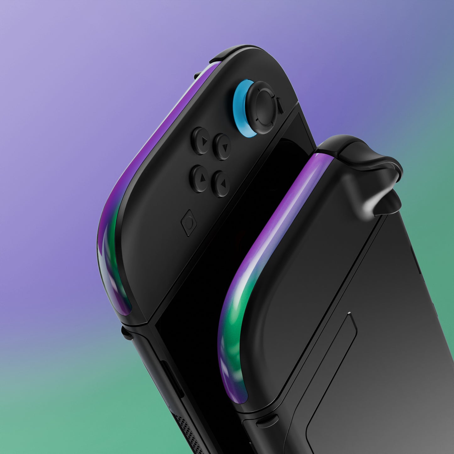 eXtremeRate Nintendo Switch 2ジョイコン対応交換デコレーションストリップ【カメレオングリーンパープル】