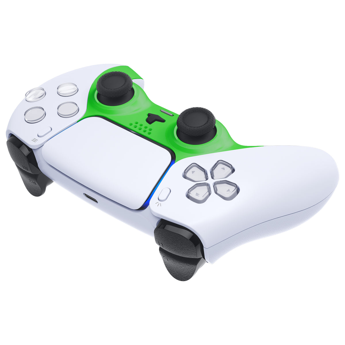eXtremeRate Replacement Decorative Trim Shell with Accent Ring for PS5 Controller BDM-010/020/030/040/050 (Matcha Green)