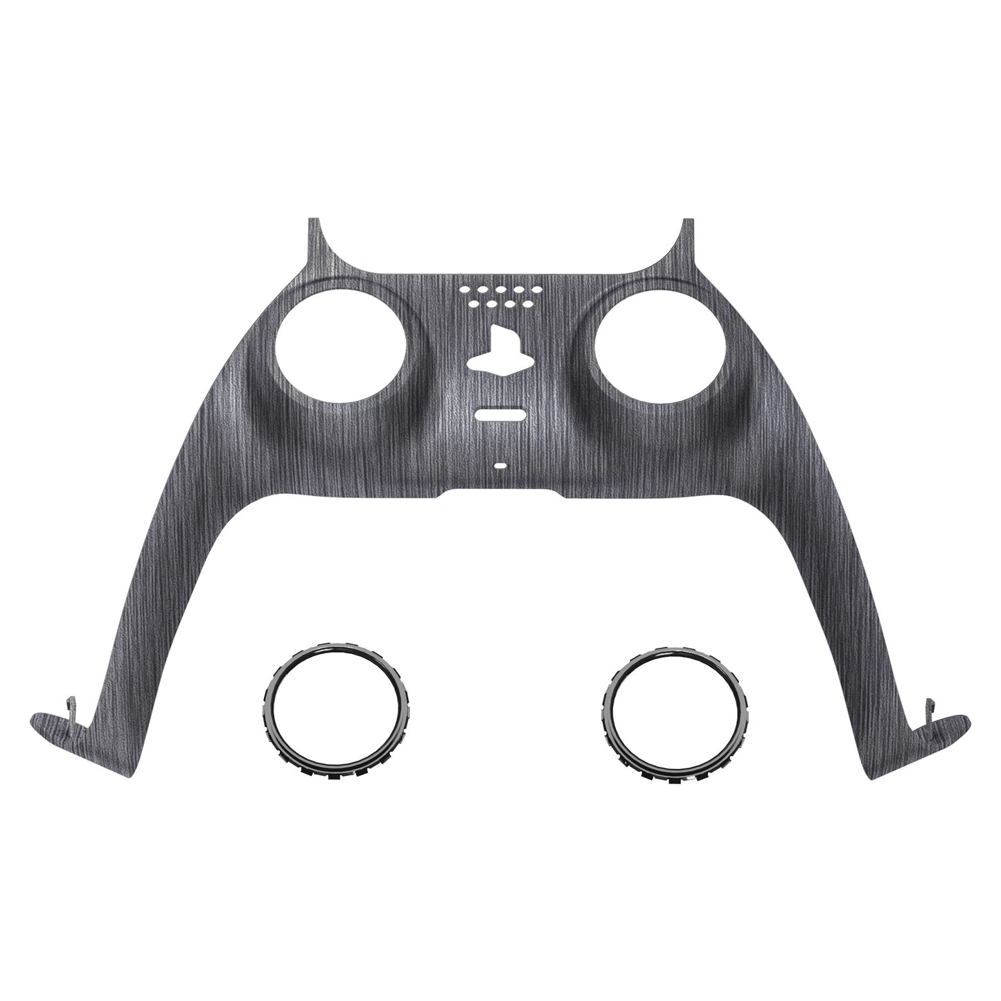 eXtremeRate PS5コントローラーBDM-010/020/030/040/050対応アクセントリング付き交換対応用装飾トリムシェル【ブラッシュドシルバーパタン】