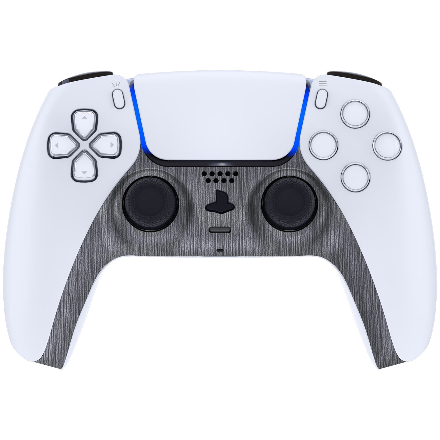 eXtremeRate PS5コントローラーBDM-010/020/030/040/050対応アクセントリング付き交換対応用装飾トリムシェル【ブラッシュドシルバーパタン】