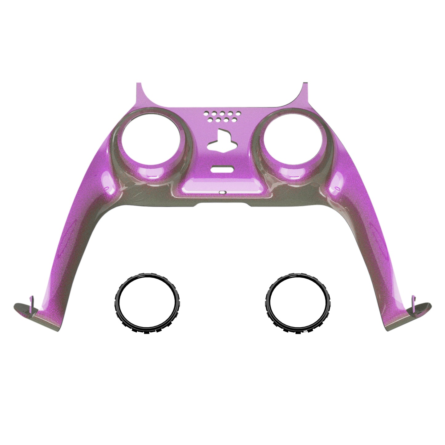 eXtremeRate PS5コントローラーBDM-010/020/030/040/050対応アクセントリング付き交換対応用装飾トリムシェル【カメレオンゴールドレッド】