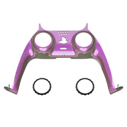 eXtremeRate PS5コントローラーBDM-010/020/030/040/050対応アクセントリング付き交換対応用装飾トリムシェル【カメレオンゴールドレッド】