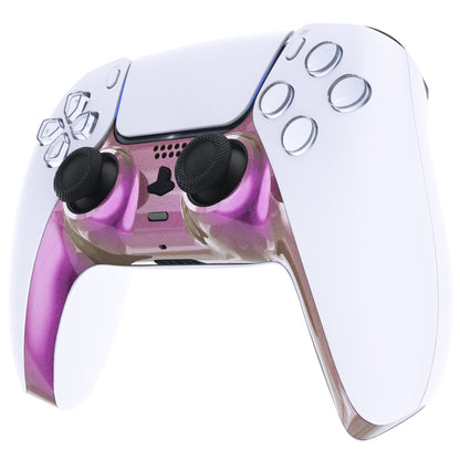 eXtremeRate PS5コントローラーBDM-010/020/030/040/050対応アクセントリング付き交換対応用装飾トリムシェル【カメレオンゴールドレッド】