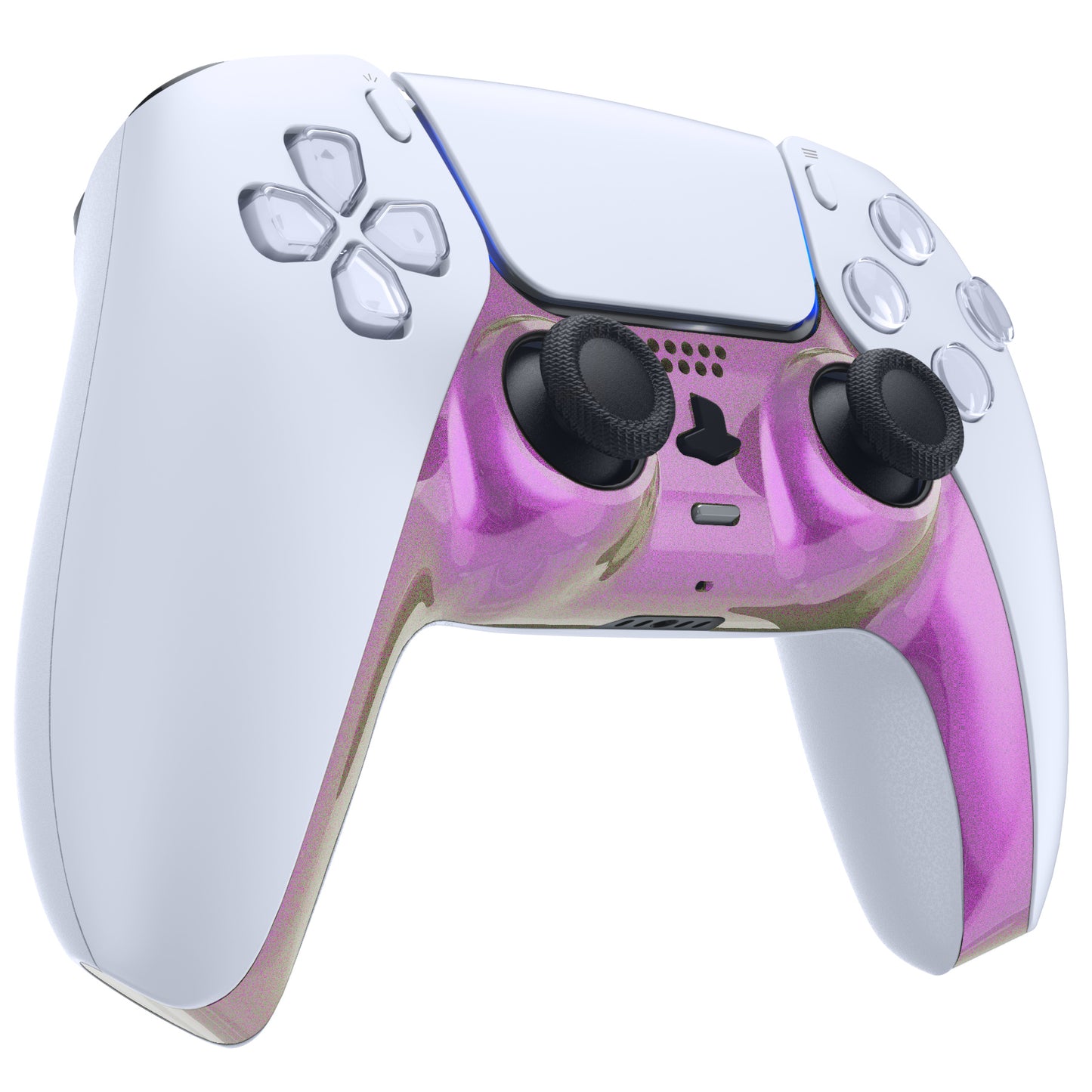 eXtremeRate PS5コントローラーBDM-010/020/030/040/050対応アクセントリング付き交換対応用装飾トリムシェル【カメレオンゴールドレッド】