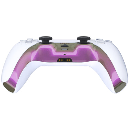 eXtremeRate PS5コントローラーBDM-010/020/030/040/050対応アクセントリング付き交換対応用装飾トリムシェル【カメレオンゴールドレッド】