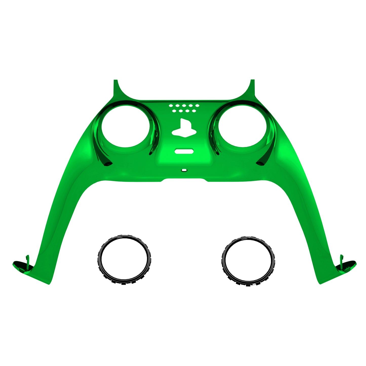 eXtremeRate PS5コントローラーBDM-010/020/030/040/050対応アクセントリング付き交換対応用装飾トリムシェル【クロームグリーングロッシー】