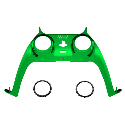 eXtremeRate PS5コントローラーBDM-010/020/030/040/050対応アクセントリング付き交換対応用装飾トリムシェル【クロームグリーングロッシー】