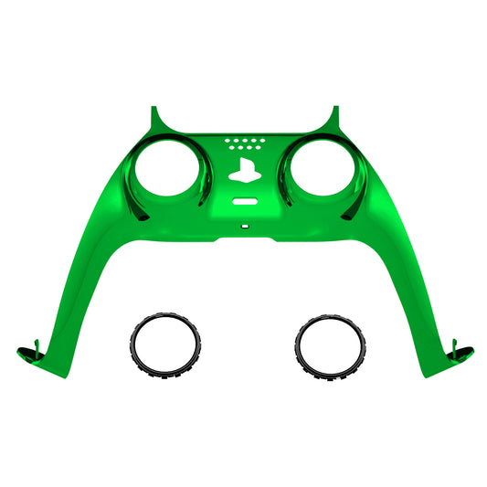 eXtremeRate PS5コントローラーBDM-010/020/030/040/050対応アクセントリング付き交換対応用装飾トリムシェル【クロームグリーングロッシー】