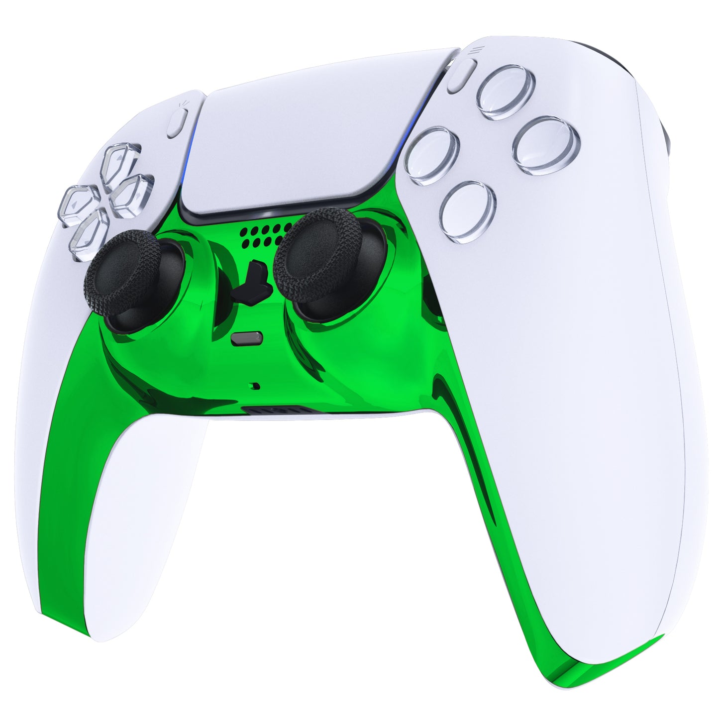 eXtremeRate PS5コントローラーBDM-010/020/030/040/050対応アクセントリング付き交換対応用装飾トリムシェル【クロームグリーングロッシー】