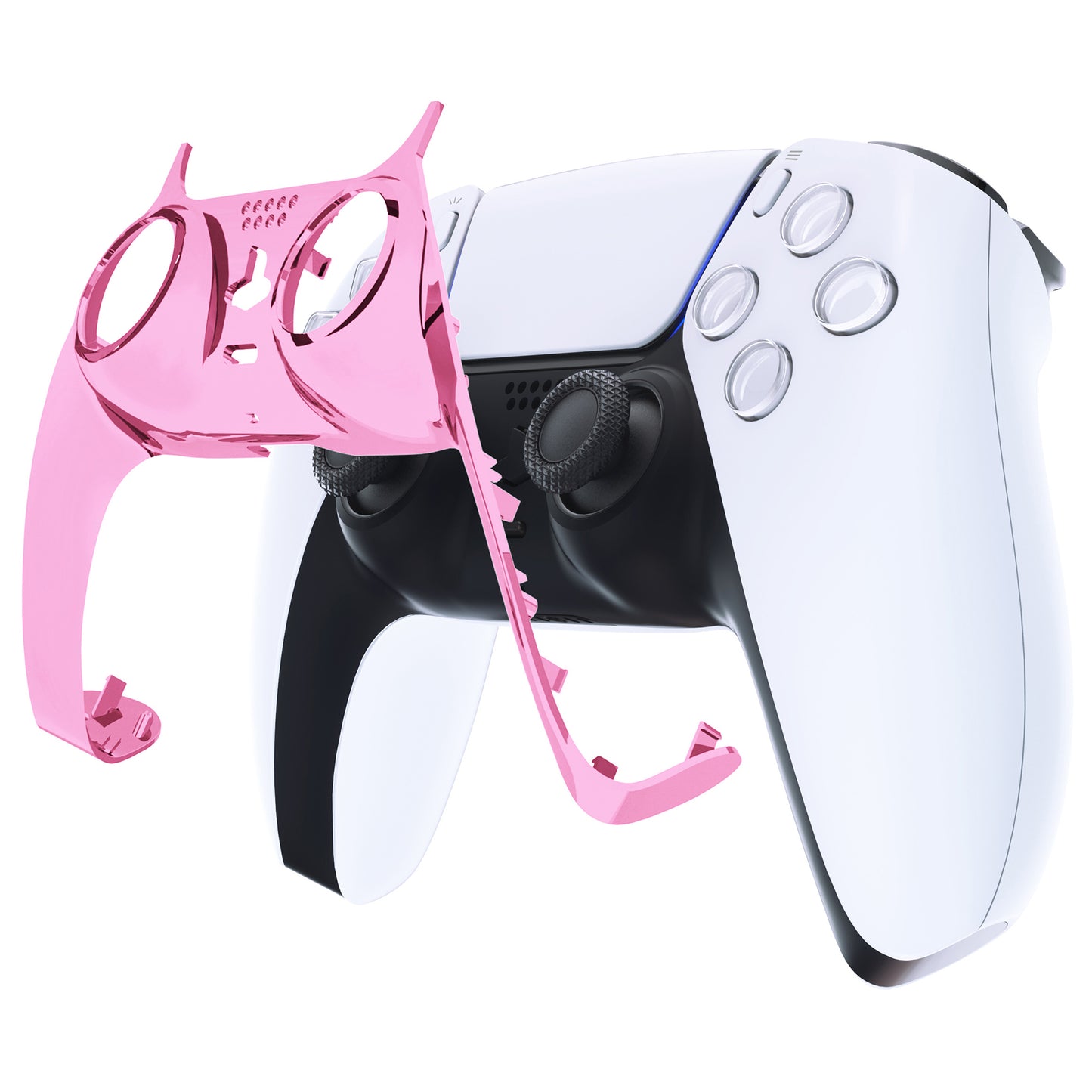 eXtremeRate PS5コントローラーBDM-010/020/030/040/050対応アクセントリング付き交換対応用装飾トリムシェル【クロームピンクグロッシー】