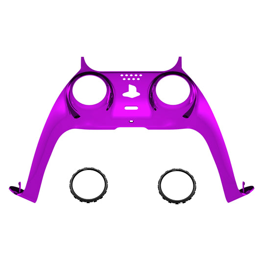 eXtremeRate PS5コントローラーBDM-010/020/030/040/050対応アクセントリング付き交換対応用装飾トリムシェル【クロームパープル】