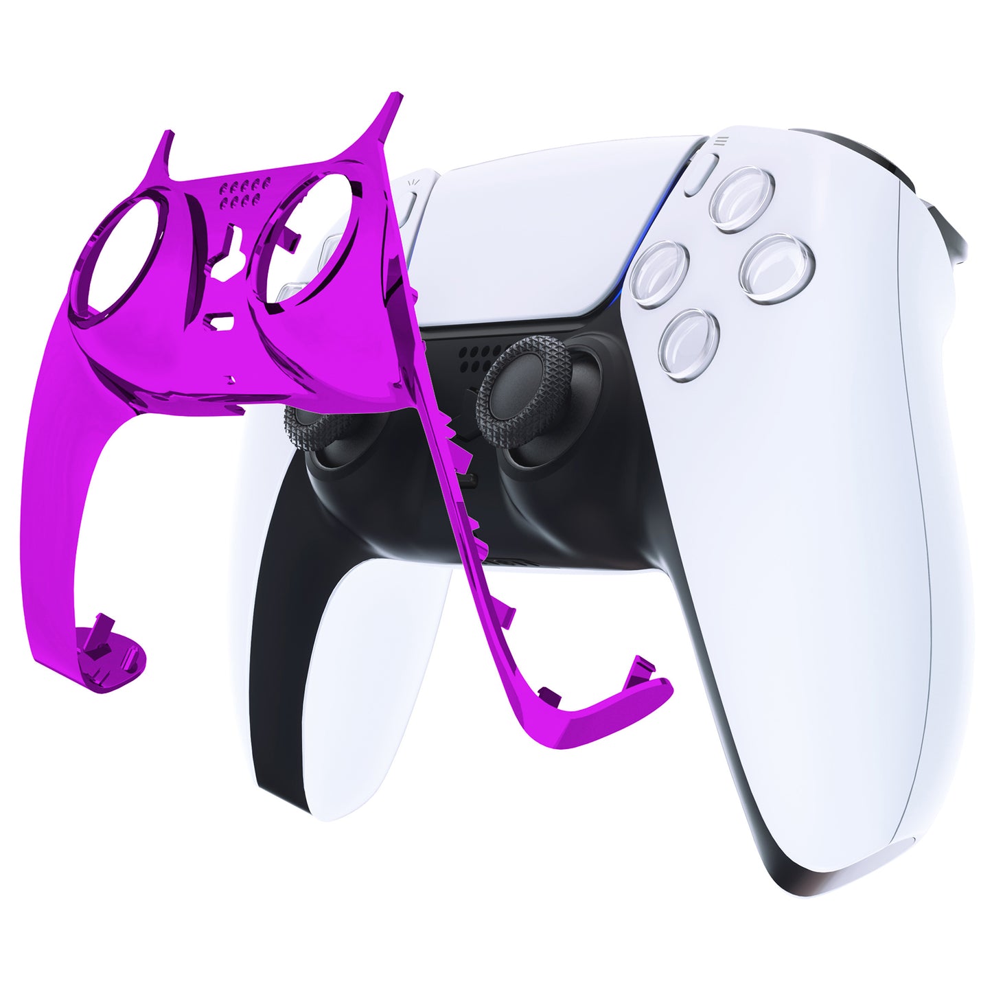 eXtremeRate PS5コントローラーBDM-010/020/030/040/050対応アクセントリング付き交換対応用装飾トリムシェル【クロームパープル】